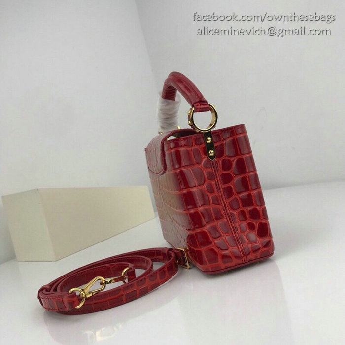 Louis Vuitton Calfskin Capucines Mini Red N94227