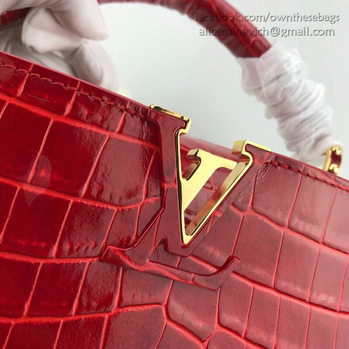 Louis Vuitton Calfskin Capucines Mini Red N94227