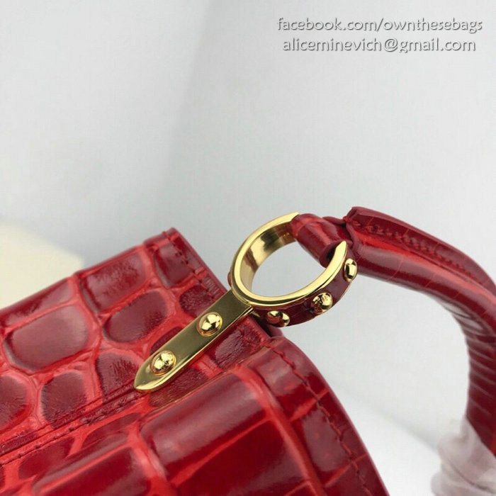 Louis Vuitton Calfskin Capucines Mini Red N94227