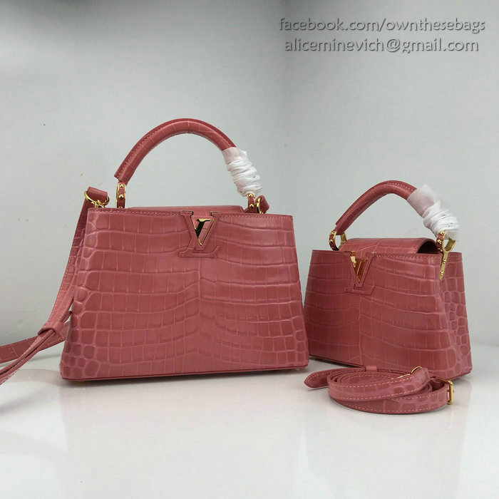 Louis Vuitton Calfskin Capucines Mini Rose Tourmaline N94227