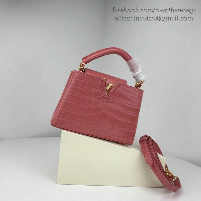 Louis Vuitton Calfskin Capucines Mini Rose Tourmaline N94227