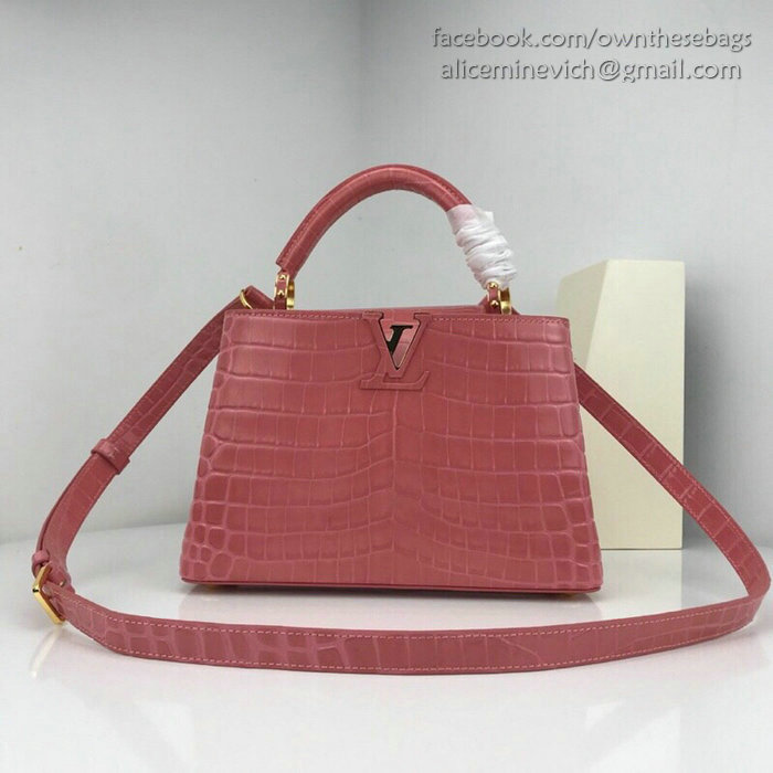 Louis Vuitton Calfskin Capucines Mini Rose Tourmaline N94227