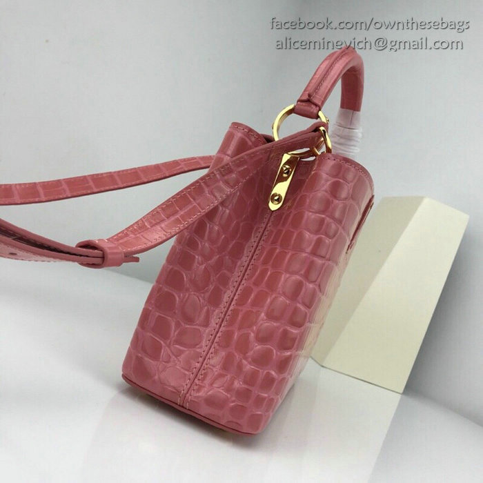 Louis Vuitton Calfskin Capucines Mini Rose Tourmaline N94227