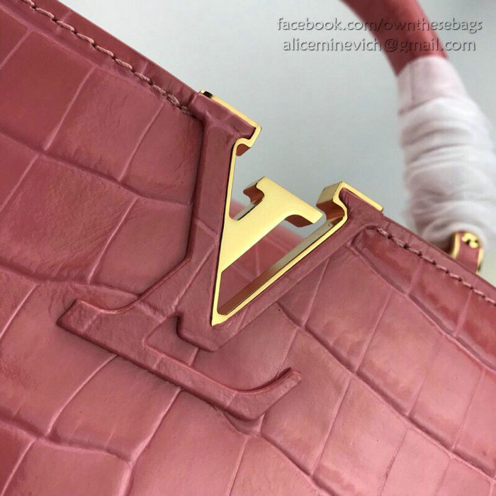 Louis Vuitton Calfskin Capucines Mini Rose Tourmaline N94227