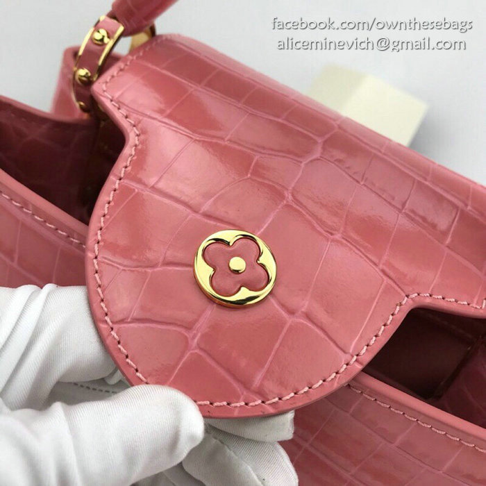 Louis Vuitton Calfskin Capucines Mini Rose Tourmaline N94227