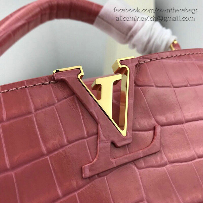 Louis Vuitton Calfskin Capucines Mini Rose Tourmaline N94227