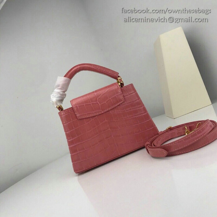 Louis Vuitton Calfskin Capucines Mini Rose Tourmaline N94227