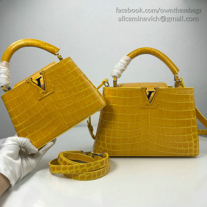 Louis Vuitton Calfskin Capucines Mini Yellow N94227