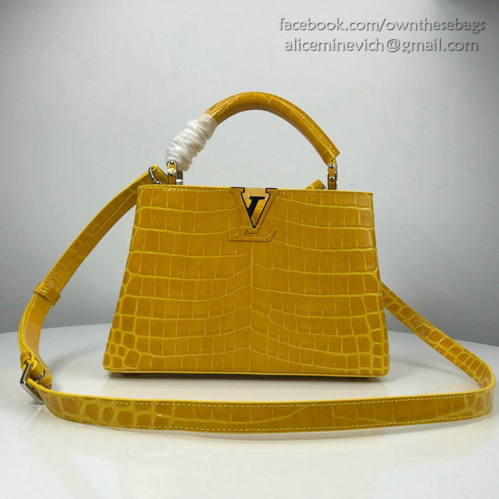 Louis Vuitton Calfskin Capucines Mini Yellow N94227