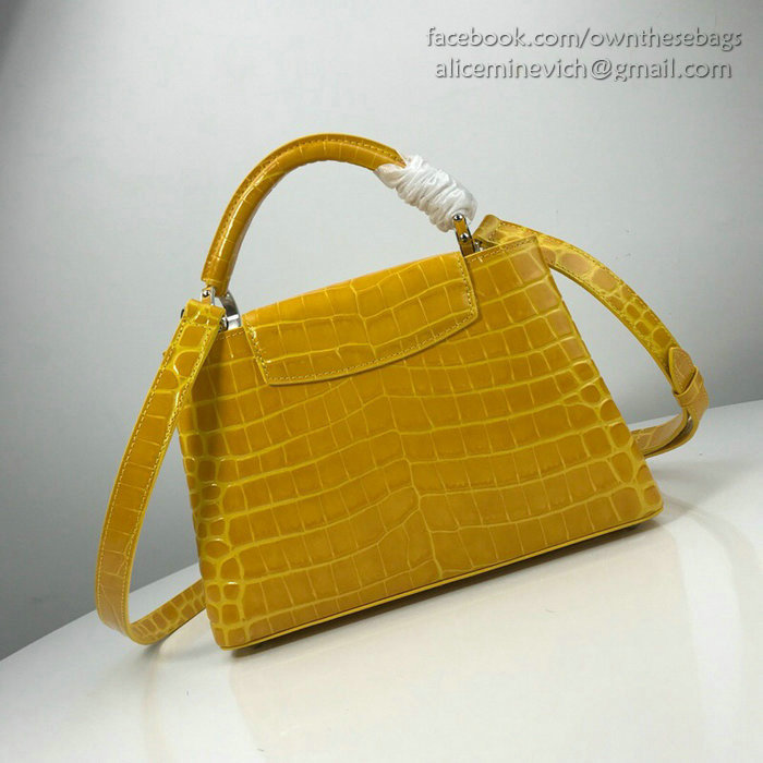 Louis Vuitton Calfskin Capucines Mini Yellow N94227