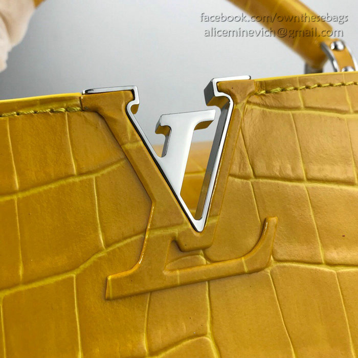 Louis Vuitton Calfskin Capucines Mini Yellow N94227