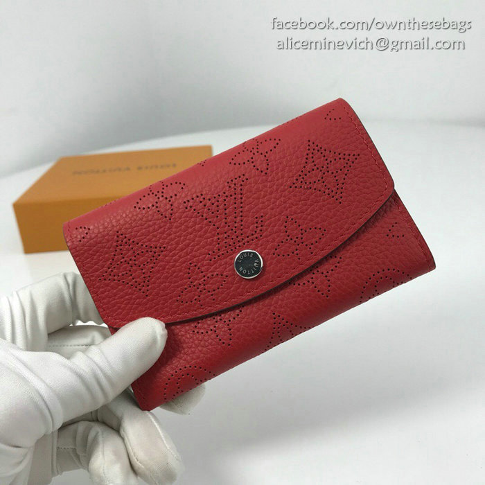 Louis Vuitton Mahina Leather Anae Coin Purse Red M64052