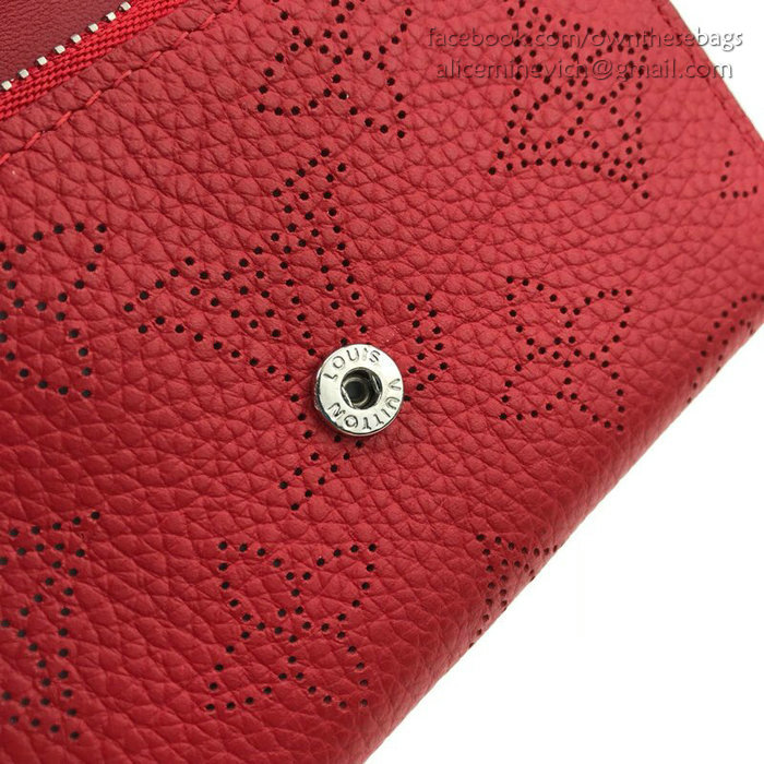 Louis Vuitton Mahina Leather Anae Coin Purse Red M64052