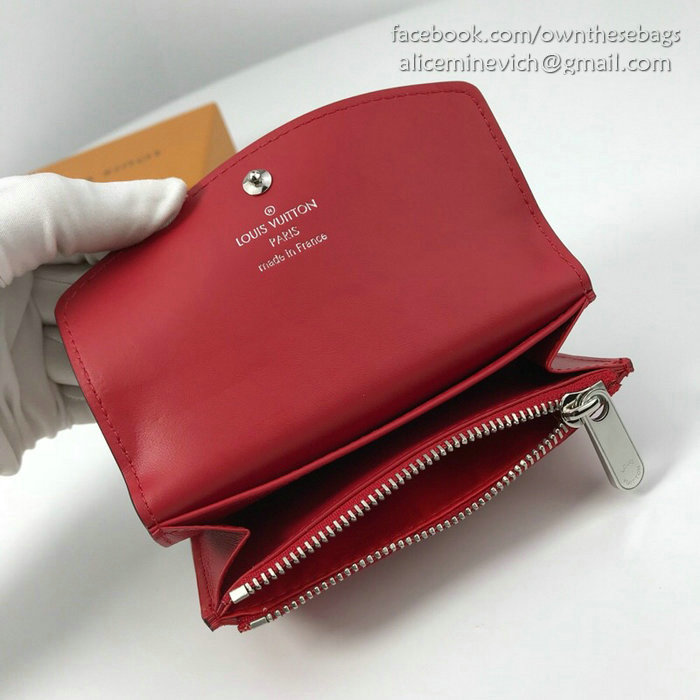 Louis Vuitton Mahina Leather Anae Coin Purse Red M64052