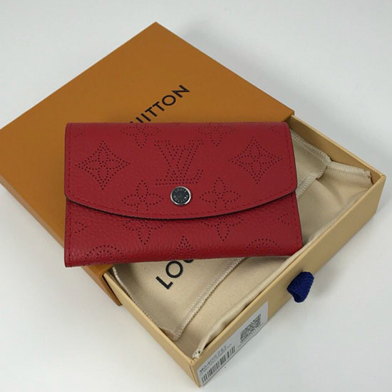 Louis Vuitton Mahina Leather Anae Coin Purse Red M64052