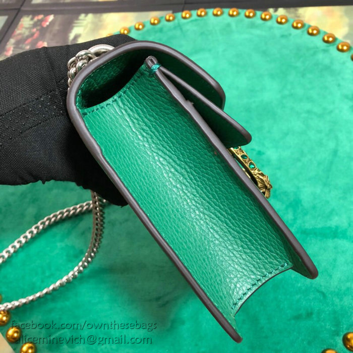 Gucci Dionysus Leather Mini Bag Green 421970