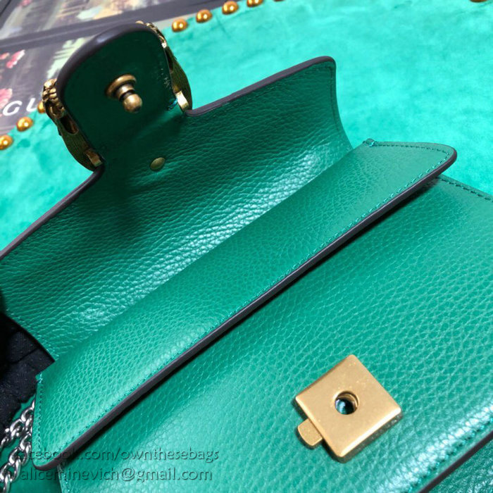 Gucci Dionysus Leather Mini Bag Green 421970