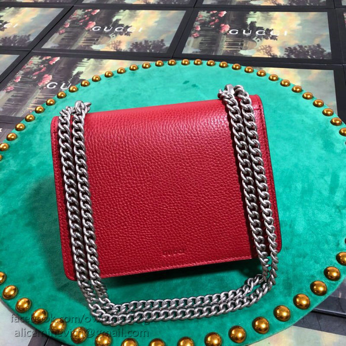 Gucci Dionysus Leather Mini Bag Red 421970