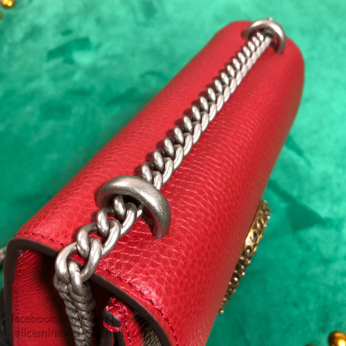 Gucci Dionysus Leather Mini Bag Red 421970