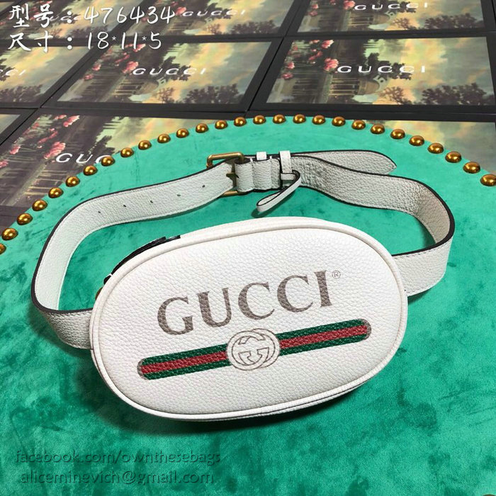 Gucci Leather Belt Bag White 476434