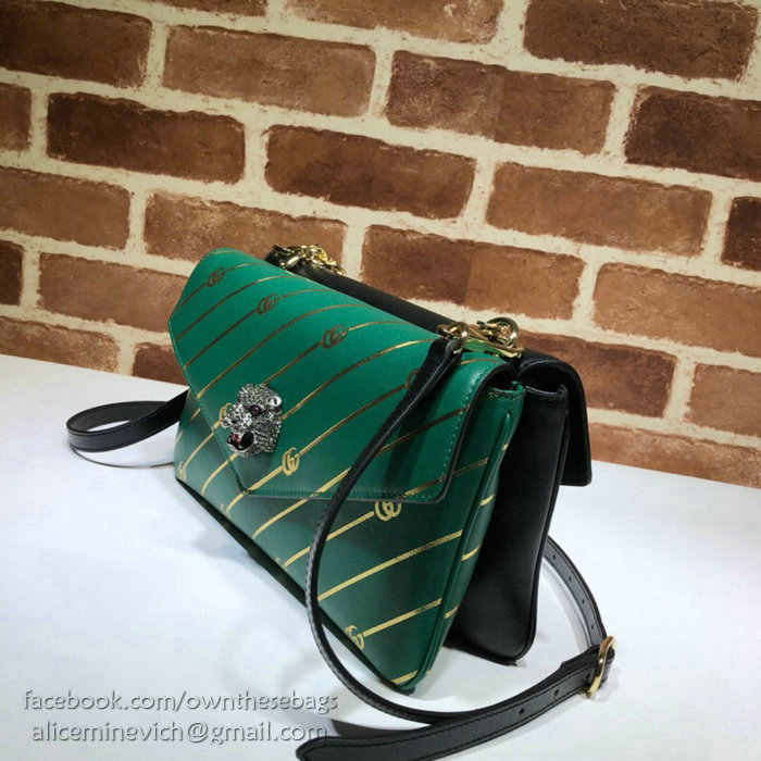 Gucci Medium Double Shoulder Bag Green and Black 524822