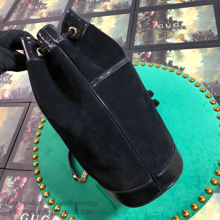 Gucci Rajah Medium Bucket Bag Black 553961