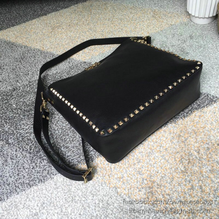 Valentino Soft Calfskin Hobo Bag Black V50031