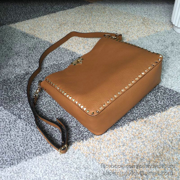 Valentino Soft Calfskin Hobo Bag Brown V50031