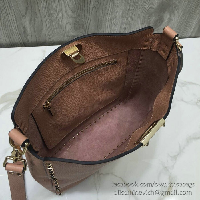 Valentino Soft Calfskin Hobo Bag Pink V50031