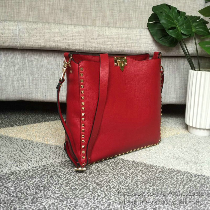 Valentino Soft Calfskin Hobo Bag Red V50031