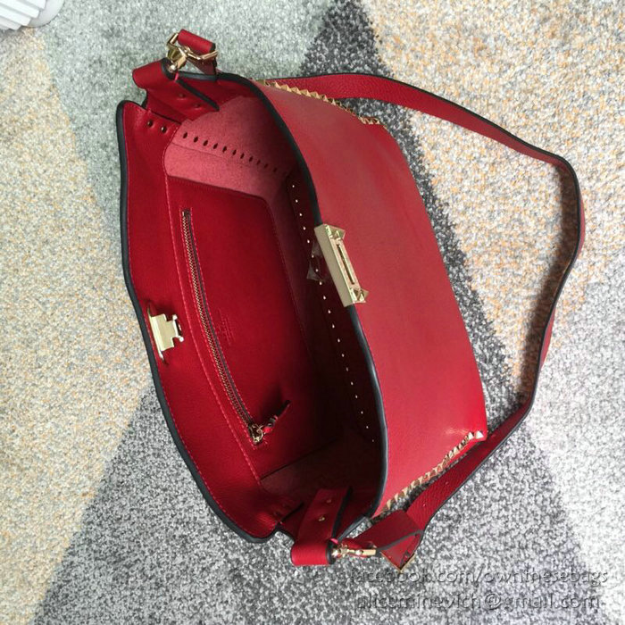 Valentino Soft Calfskin Hobo Bag Red V50031