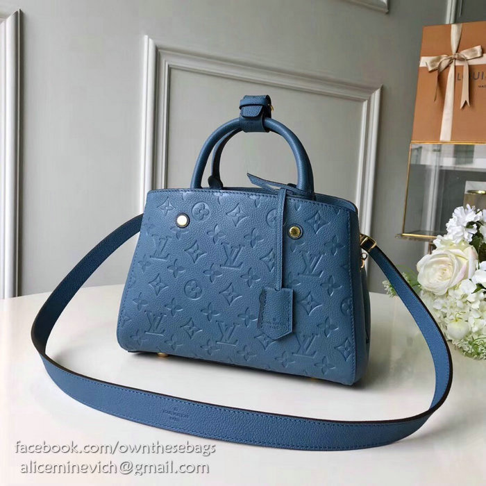 Louis Vuitton Monogram Empreinte Montaigne BB Blue M41053