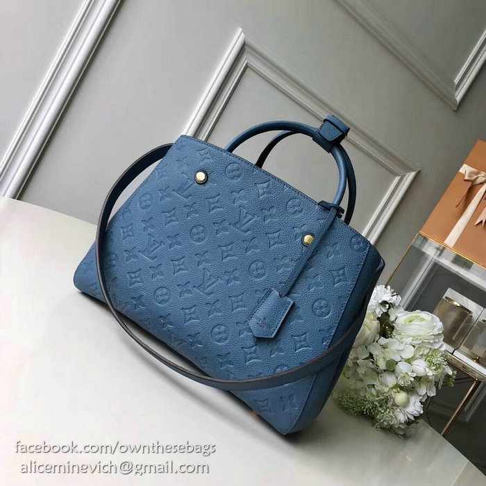 Louis Vuitton Monogram Empreinte Montaigne MM Blue M41048