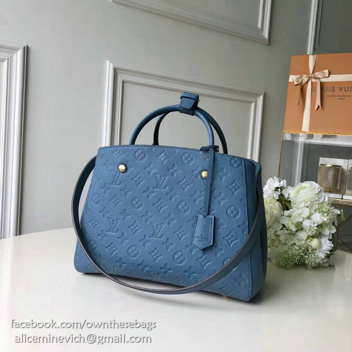 Louis Vuitton Monogram Empreinte Montaigne MM Blue M41048