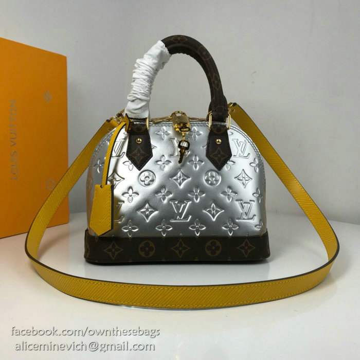 Louis Vuitton Monogram Vernis Alma BB Silver M44389