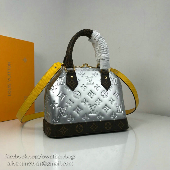 Louis Vuitton Monogram Vernis Alma BB Silver M44389