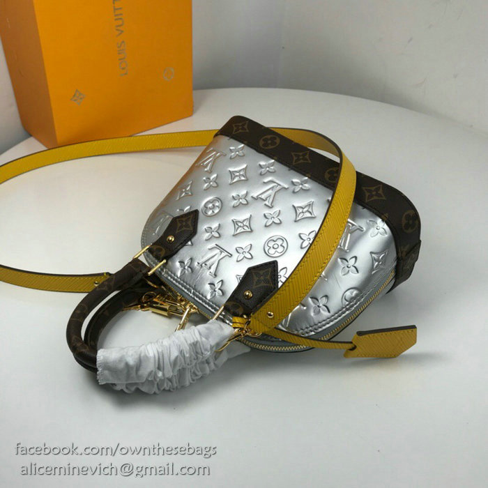 Louis Vuitton Monogram Vernis Alma BB Silver M44389