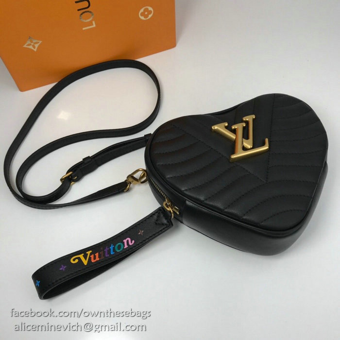 Louis Vuitton Smooth Calfskin Heart Bag New Wave Noir M52794