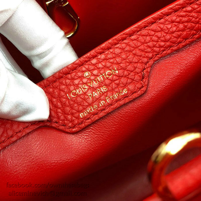 Louis Vuitton Taurillon Leather Capucines PM Red M52451