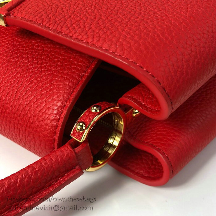 Louis Vuitton Taurillon Leather Capucines PM Red M52451