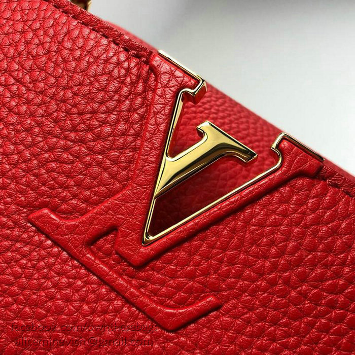 Louis Vuitton Taurillon Leather Capucines PM Red M52451