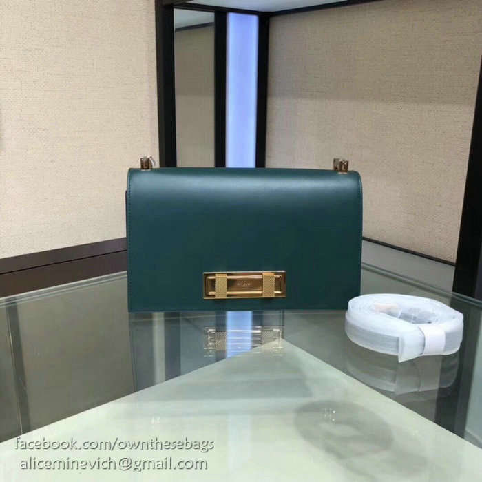 Saint Laurent Domino Medium in Green Smooth Leather 538791