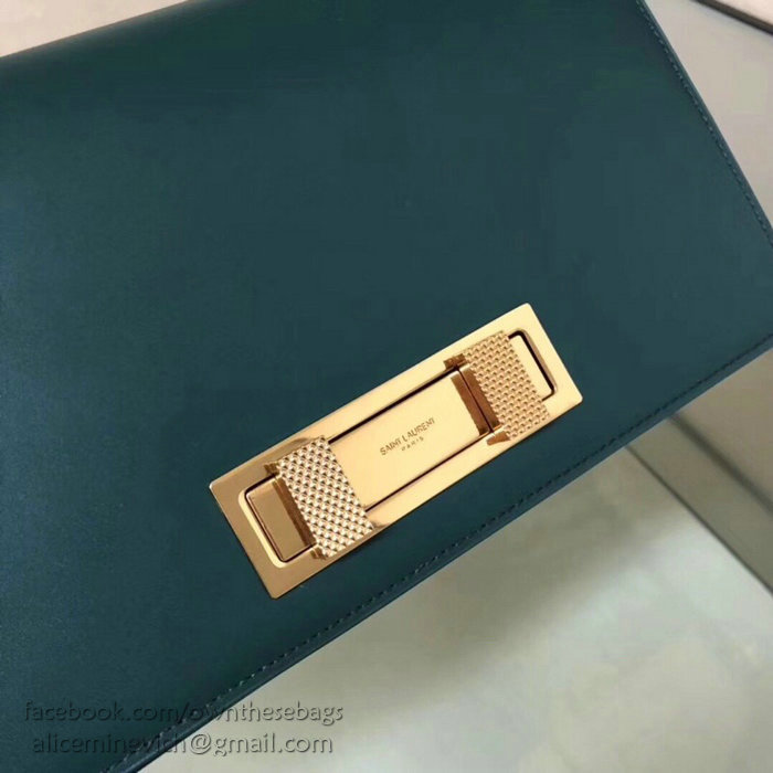 Saint Laurent Domino Medium in Green Smooth Leather 538791