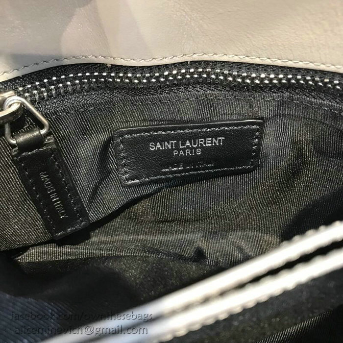 Saint Laurent Loulou Toy Bag in Grey Matelasse Leather 467072