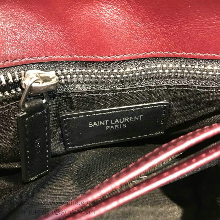 Saint Laurent Loulou Toy Bag in Red Matelasse Leather 467072