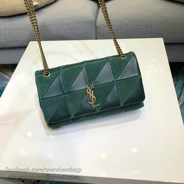 Saint Laurent Medium Jamie Bag in Green Lambskin Patchwork 515821