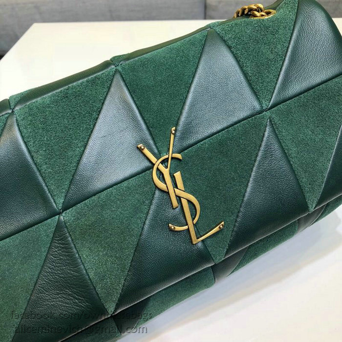 Saint Laurent Medium Jamie Bag in Green Lambskin Patchwork 515821