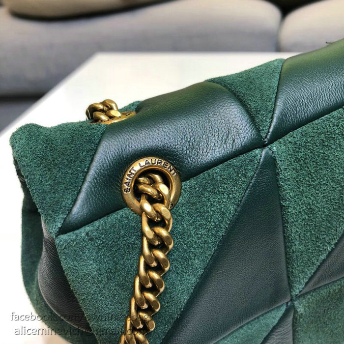 Saint Laurent Medium Jamie Bag in Green Lambskin Patchwork 515821