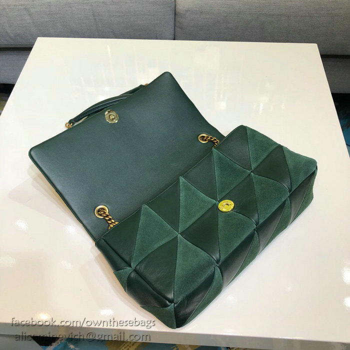 Saint Laurent Medium Jamie Bag in Green Lambskin Patchwork 515821