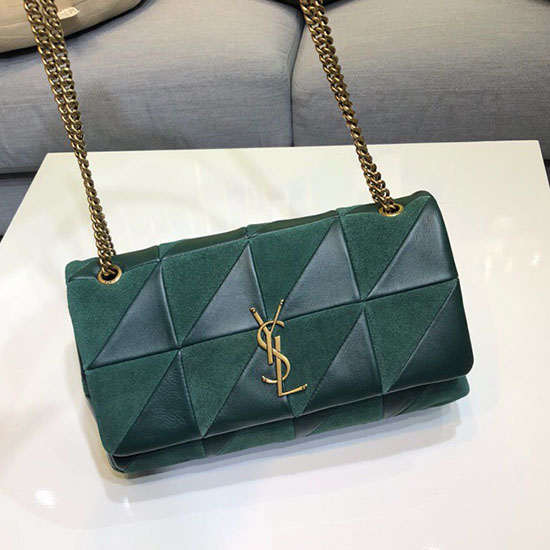 Saint Laurent Medium Jamie Bag in Green Lambskin Patchwork 515821